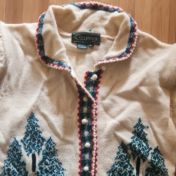 Cream and Blue Patterned Sweater - Picture 5 of 5